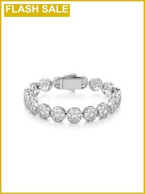 Iced Out Tennis Bracelet 10mm 14K Gold Plated Brass 5A Cubic Zirconia 7 Inch